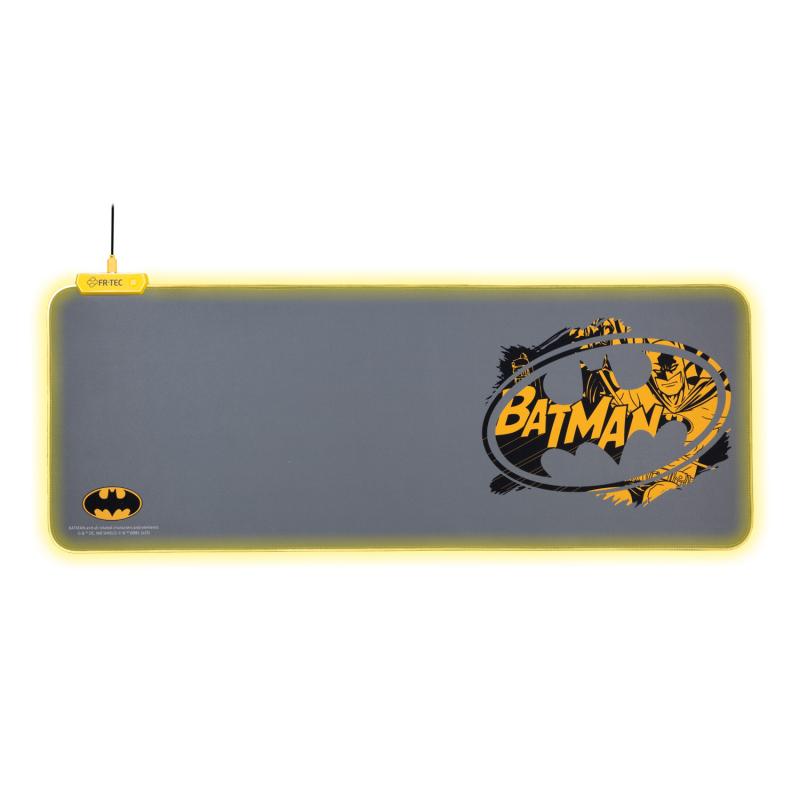 FR-TEC Batman Alfombrilla para Teclado y Raton XL - Luz LED en Bordes - Diseño Antideslizante - Diferentes Modos de Iluminacion