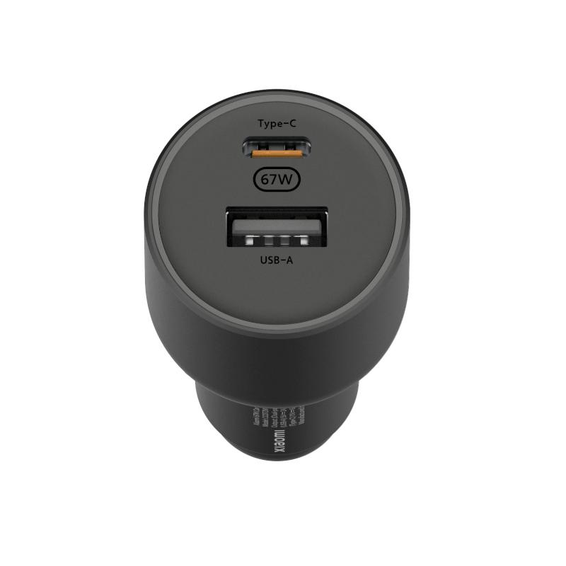 Xiaomi Car Charger Cargador de Coche 67W - 1x USB-C, 1x USB-A + Cable - Compatible con Carga Rapida