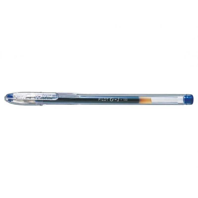 Pilot Boligrafo de Gel G1 - Recargable - Punta de Bola 0.5mm - Trazo 0.3mm - Cuerpo Transparente - Color Azul