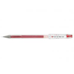 Pilot Boligrafo de Gel G-Tec C4 - Extra Fino - Recargable - Punta de Bola 0.4mm - Trazo 0.2mm - Color Rojo