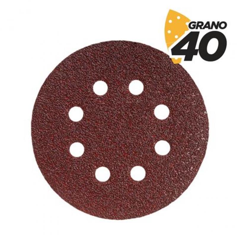 Blim Pack de 10 Lijas con Velcro para Lijadora BL0136 - 125mm - Grano 40 - Formato Circular