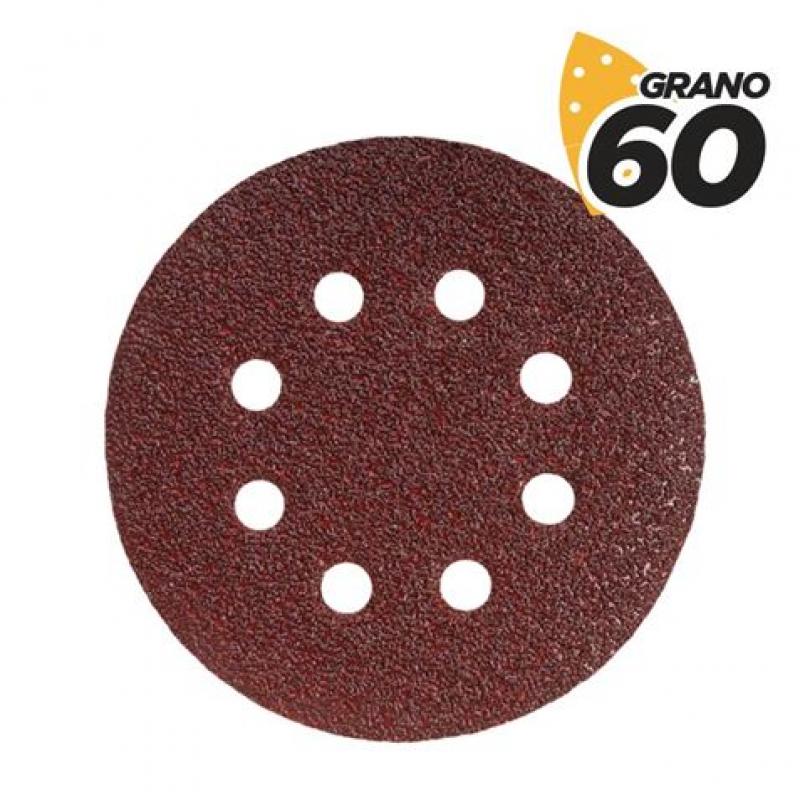 Blim Pack de 10 Lijas con Velcro para Lijadora BL0136 - 125mm - Grano 60 - Formato Circular