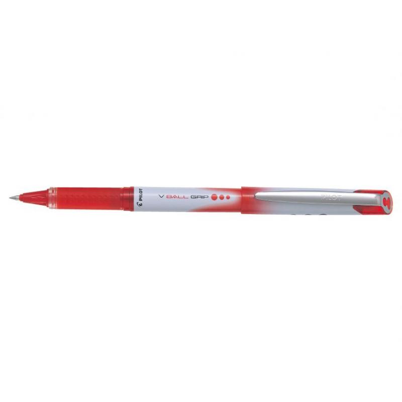 Pilot Boligrafo de Tinta Liquida V Ball Grip 05 - Punta de Bola Conica 0.5mm - Trazo 0.3mm - Grip de Goma - Color Rojo