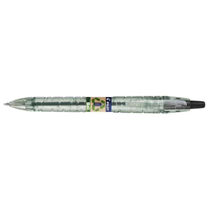 Pilot Boligrafo de Bola Retractil B2P Ecoball BeGreen - Punta Redonda 1mm - Trazo 0.27mm - 86,64% de Plastico Reciclado - Recarg