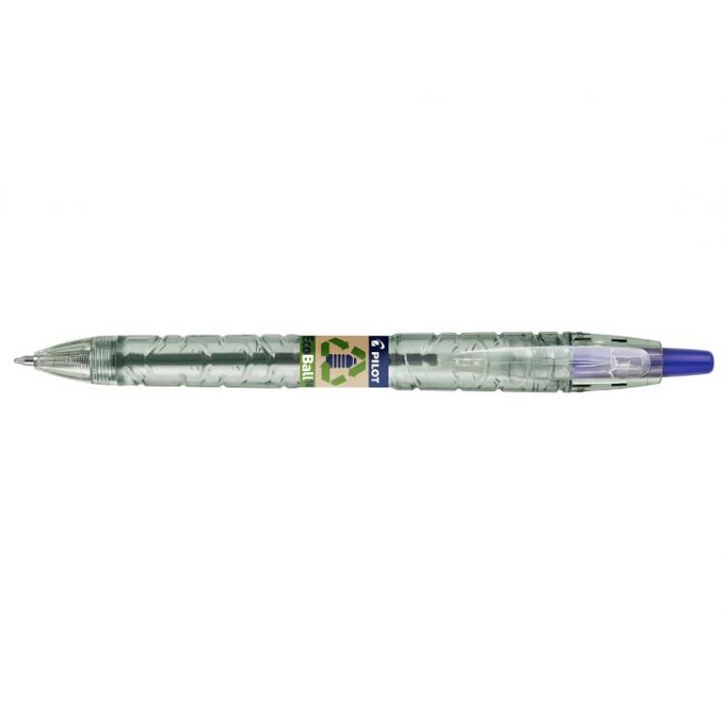 Pilot Boligrafo de Bola Retractil B2P Ecoball BeGreen - Punta Redonda 1mm - Trazo 0.27mm - 86,64% de Plastico Reciclado - Recarg