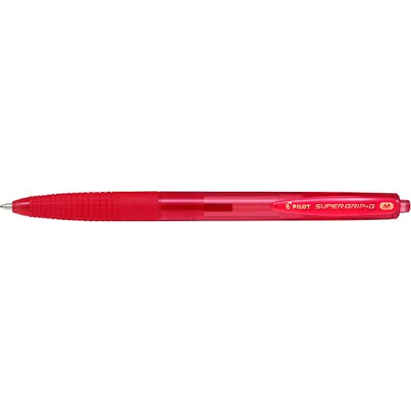 Pilot Boligrafo de Bola Retractil SuperGrip G - Punta Redonda 1.0mm - Trazo 0.4mm - Tinta de Aceite - Grip Ergonomico - Color Ro