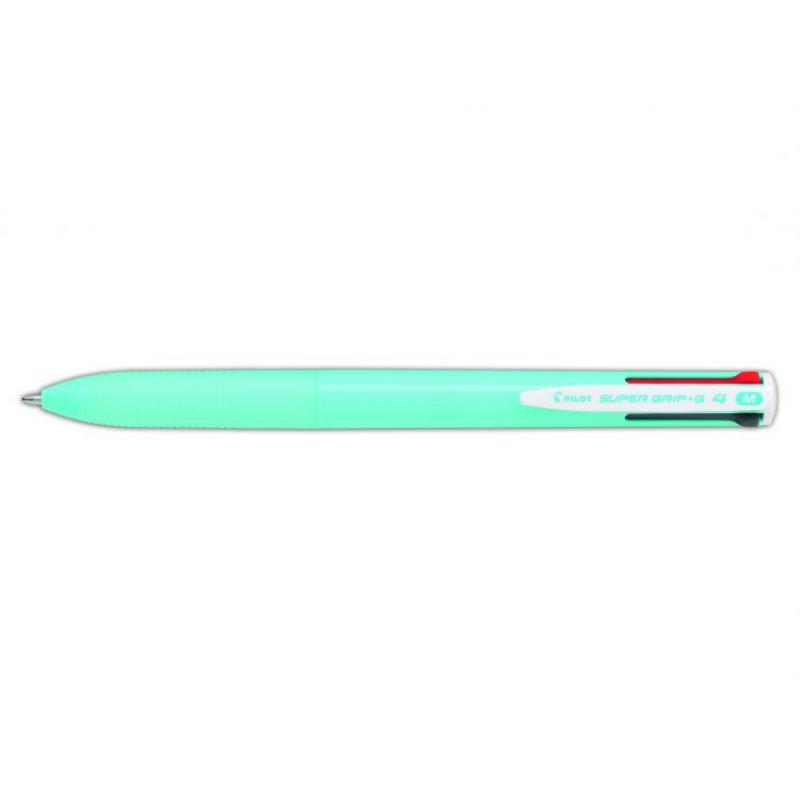 Pilot Boligrafo de Bola Retractil Super Grip G4 - 4 Colores - Punta 1.0mm - Trazo 0.27mm - Cuerpo Azul Claro