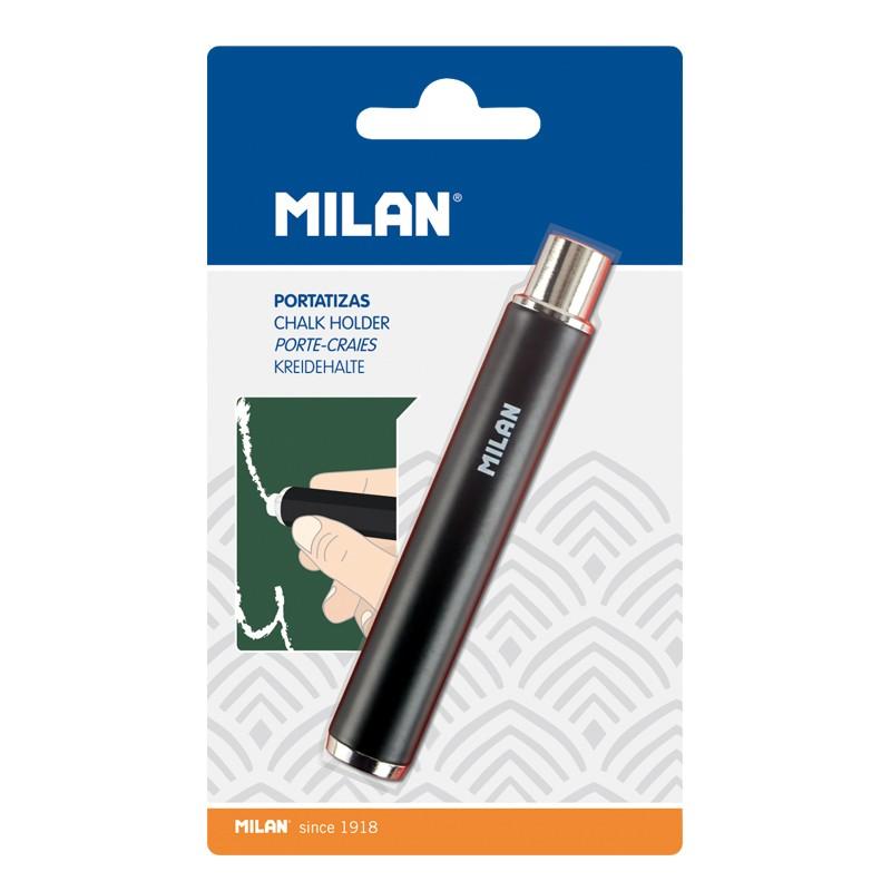 Milan Portatizas Mecanico para Tizas Redondas - 10 cm x 1,6 cm - Color Negro