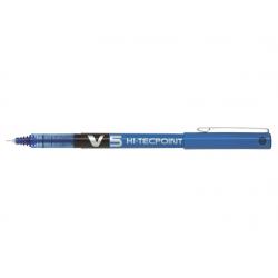 Pilot Boligrafo de tinta liquida V5 HI-Tecpoint Rollerball - Punta fina de aguja 0.5mm - Trazo 0.3mm - Color Azul