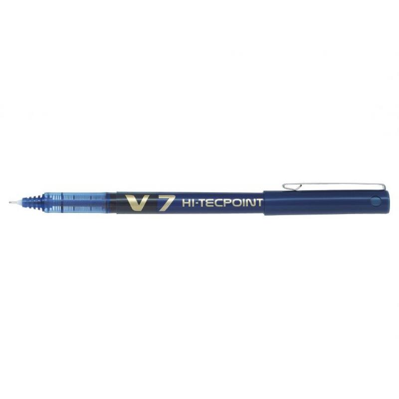 Pilot Boligrafo de Tinta Liquida V7 HI-Tecpoint Rollerball - Punta Fina de Aguja 0.7mm - Trazo 0.5mm - Color Azul