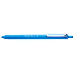 Pentel iZee Boligrafo de Bola Retractil - Punta 0.7mm - Trazo 0.35mm - Clip de Metal - Color Azul Claro