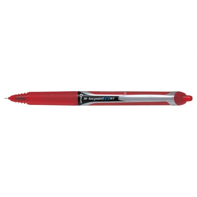 Pilot Boligrafo de Tinta Liquida Hi-Tecpoint V7 RT - Retractil - Recargable - Punta Fina de Aguja 0.7mm - Trazo 0.35mm - Color R