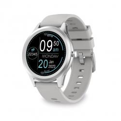 Ksix Globe Reloj Smartwatch Pantalla 1.28" - Bluetooth 5.0 BLE - Autonomia hasta 7 dias - Resistencia al Agua IP67 - Color Plata