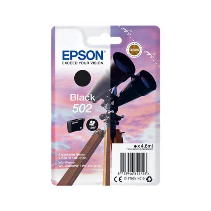 Epson 502 Negro Cartucho de Tinta Original - C13T02V14010