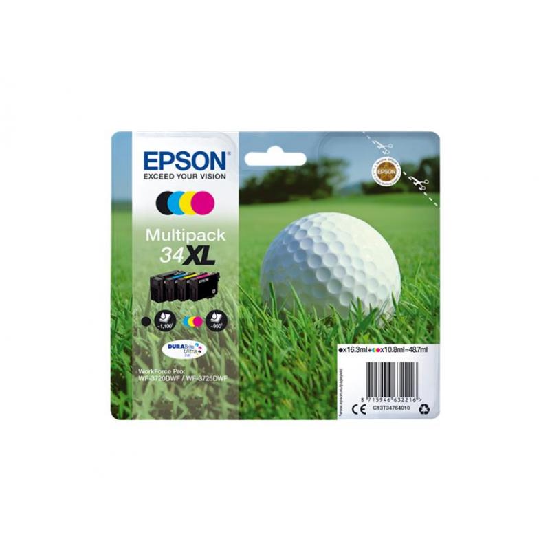 Epson T3476 Pack de 4 Cartuchos de Tinta Originales - C13T34764010