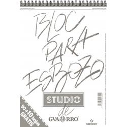 Canson Bloc para Esbozo A4 90+10 Hojas Gratis - Grano Ligero 90gr - Formato Album con Espiral Microperforado - Color Blanco Natu