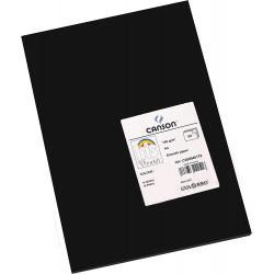 Canson Guarro Pack de 50 Cartulinas Iris A4 de 185g - 21x29.7cm - Color Negro