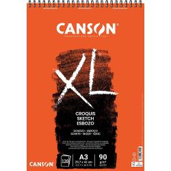 Canson XL Bloc de Croquis con 120 Hojas A3 - Espiral Microperforado - 29.7x42cm - 90g - Color Marfil