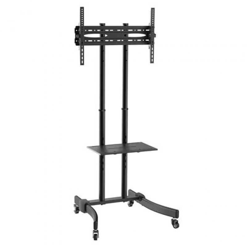 Cromad Soporte de Suelo con Ruedas para TV 37"-70" - Bloqueo de Ruedas - Bandeja Multiusos - Peso Max 40Kg - VESA 600X400mm