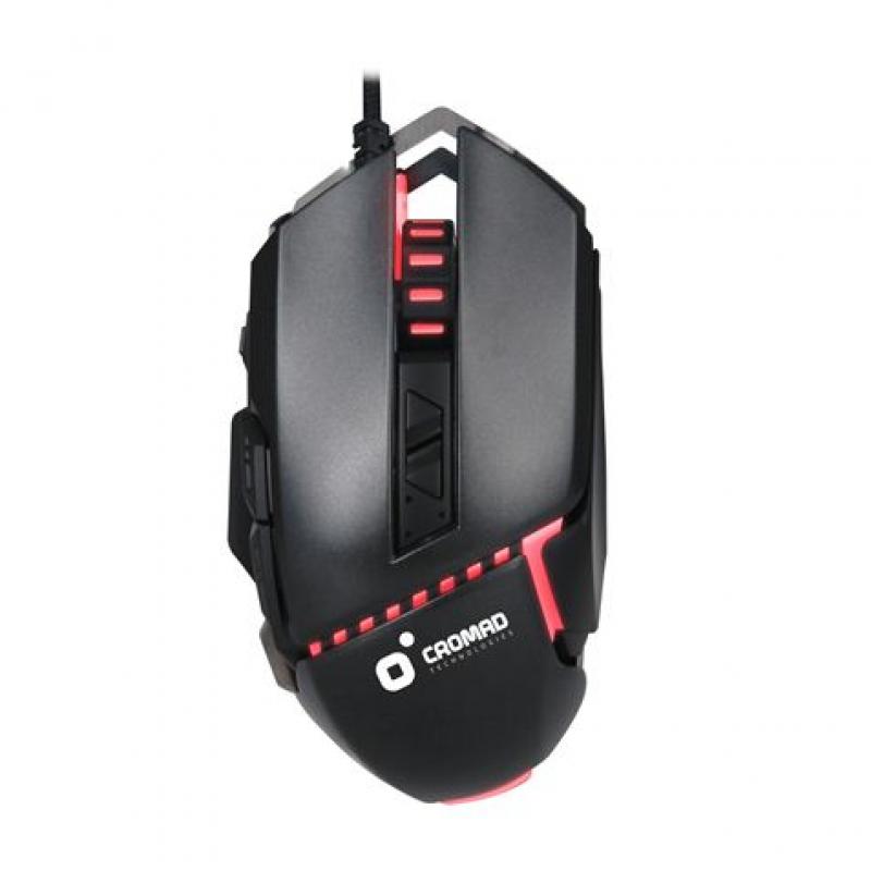 Cromad G320 Raton Gaming USB 3200dpi - 8 Botones - Iluminacion LED Rojo, Amarillo y Verde - Uso Diestro - Cable de 1.50m