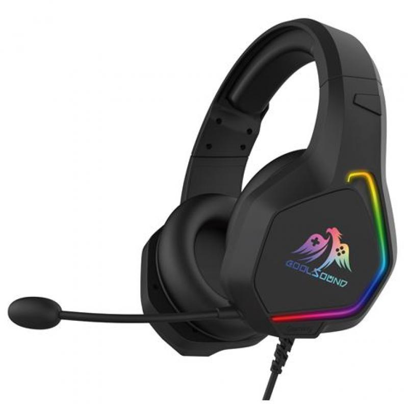 Coolsound G6 Auriculares Gaming con Microfono - USB para Iluminacion LED - Diadema Ajustable - Almohadillas Acolchadas - Control