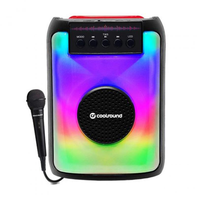 Coolsound Party Boom A380 Altavoz Portatil Bluetooth 20W 3" - Iluminacion LED - USB, MicroSD, Jack3.5mm - Bateria 3.7V 1500mAh -