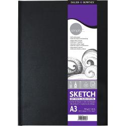 Daler Rowney Simply Cuaderno de Dibujo Cosido A3 54 Hojas 100g/m2 - Cubierta Rigida - Color Blanco