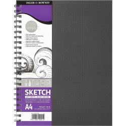 Daler Rowney Simply Cuaderno de Dibujo A4 100g/m2 - Cubierta Rigida con Encuadernacion en Espiral - Color Blanco