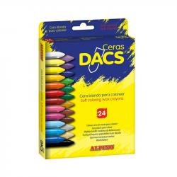 Alpino Dacs Pack de 24 Ceras de Colores - Textura Cremosa - Mezclables - Pintado Suave y Cubriente - Colores Surtidos