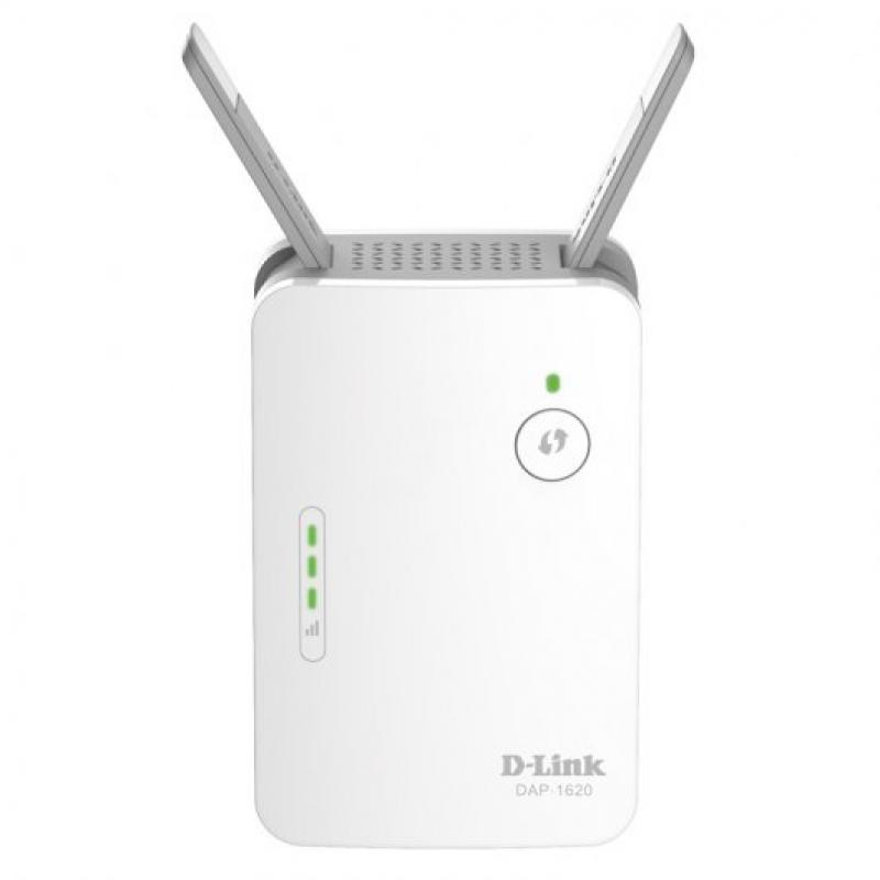 D-Link Repetidor WiFi AC1200 Doble Banda - Velocidad hasta 1000Mbps - Puerto RJ45 - 2 Antenas Externas - Boton WPS - Color Blanc