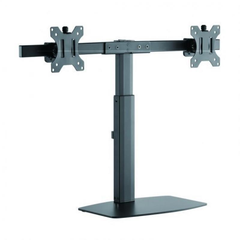 Tooq Soporte de Mesa para 2 Monitores de 17"-27" - Regulacion de Altura por Piston de Gas - Gestion de Cables - Peso Max 6kg x B