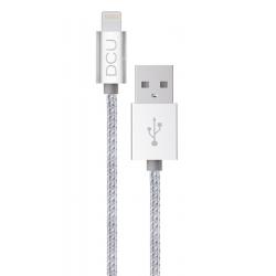 DCU Tecnologic Cable Lightning C89 - Conector USB 2.0 de Aluminio - Conductor de Cobre - Color Plata
