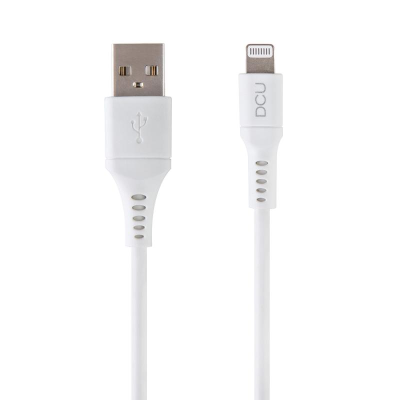 DCU Tecnologic Cable Lightning - 1m - Conector C89 - Conductor de Cobre - Color Blanco