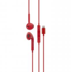 DCU Tecnologic Auriculares Stereo con Conector Lightning - Color Rojo
