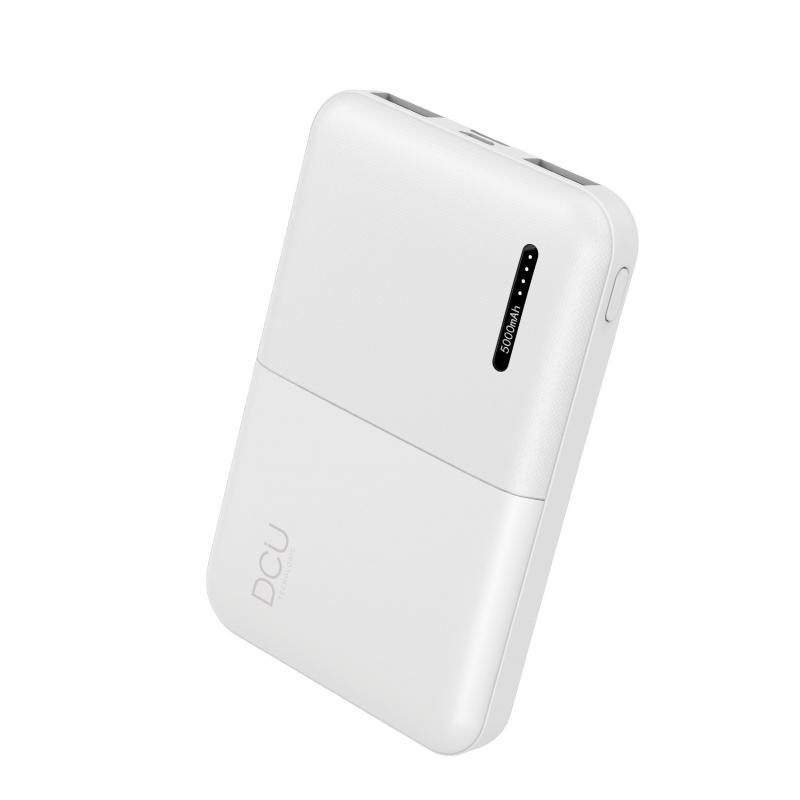 DCU Tecnologic Power Bank Triple Salida 2 USB + USB C 5.000Mah - Triple Salida para Cargar Varios Dispositivos - Capacidad de 50