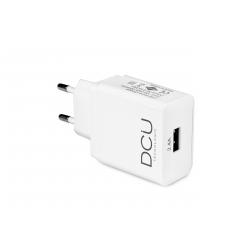 DCU Tecnologic Cargador USB 5V 2.4A - Carga Rapida y Segura - Compacto y Eficiente - Entrada Universal - Color Blanco