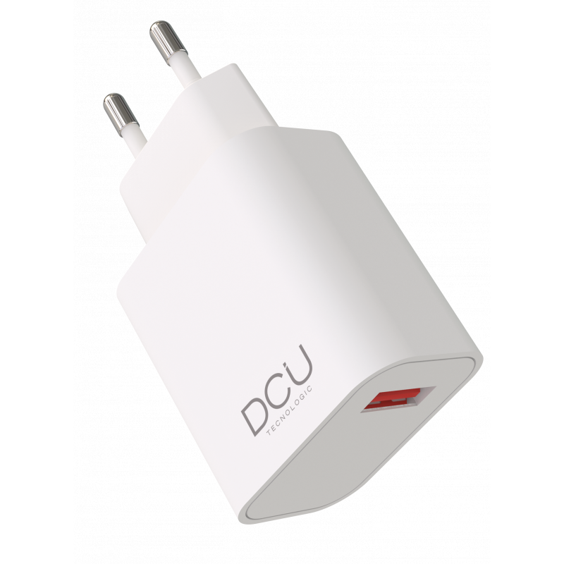 DCU Tecnologic Cargador USB Compacto 3.0 18W - Carga Rapida - Color Blanco