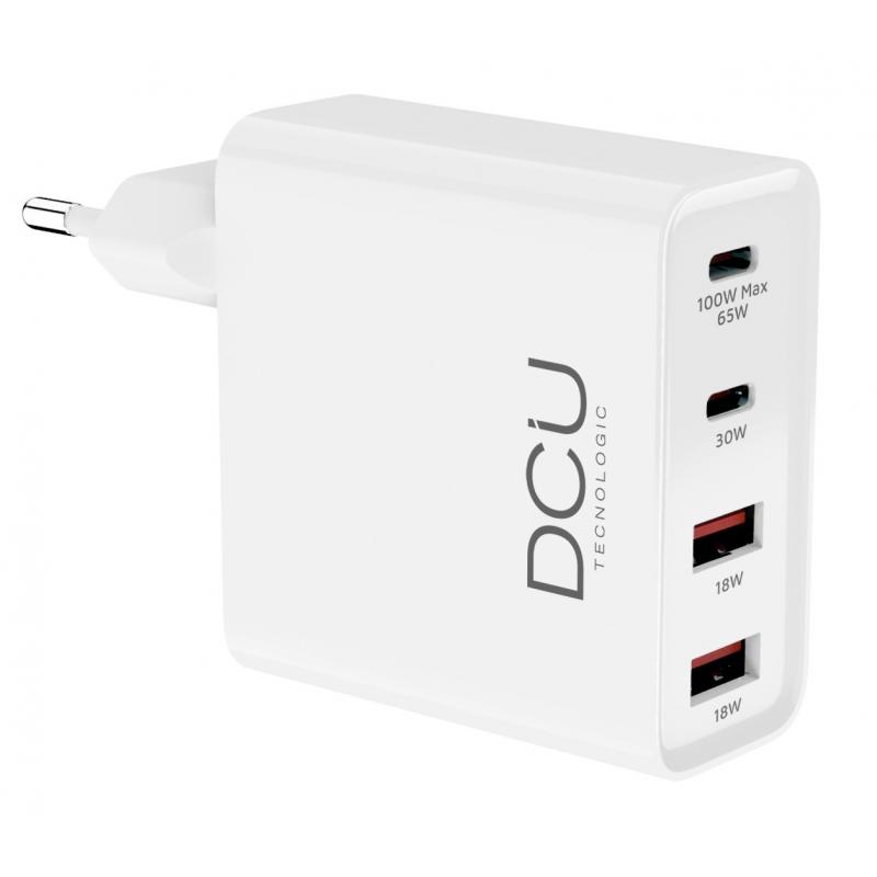 DCU Tecnologic Cargador Gan USB Tipo C 100W - Carga Rapida - Color Blanco