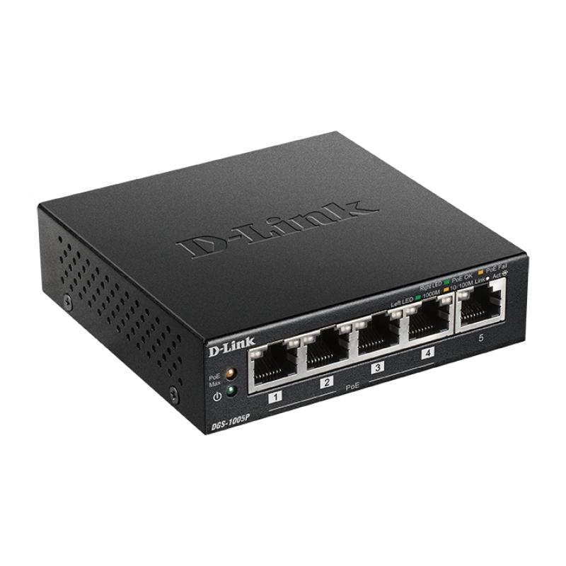 D-Link Switch 5 Puertos Gigabit 10/100/1000 Mbps - PoE+