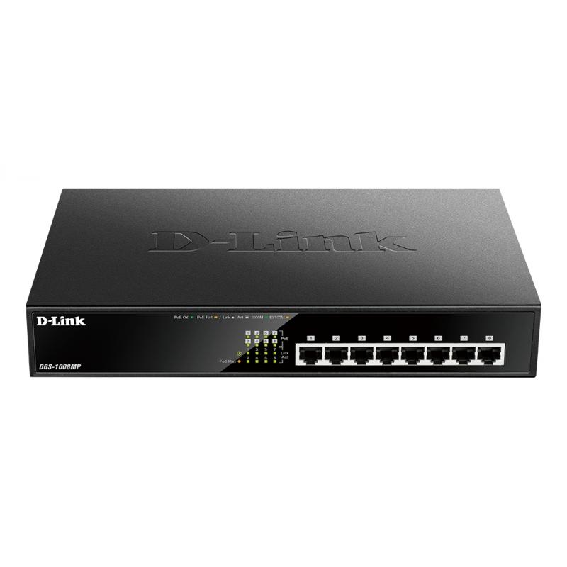 D-Link Switch 8 Puertos Gigabit 10/100/1000 Mbps - PoE+