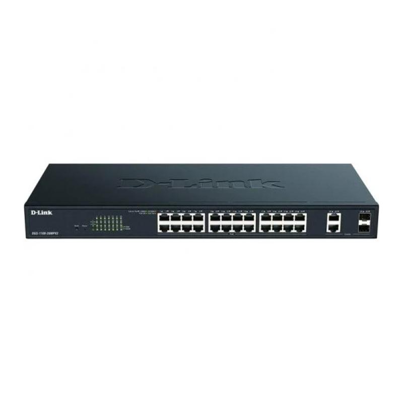 D-Link Switch Semigestionable 24 Puertos Gigabit PoE 370W + 2 Puertos Combo