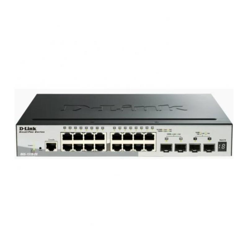 D-Link Switch Semigestionable 16 Puertos Gigabit + 2 Puertos Giga Combo + 2 Puertos 10G SFP+