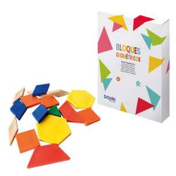 Dohe Bloques Geometricos - 250 Piezas - Material Ideal para Identificacion y Composicion de Figuras - Recomendado para Primaria