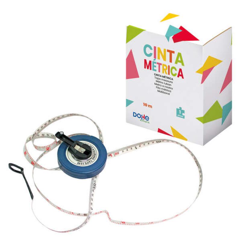 Dohe Cinta Metrica Enrollable - 10 Metros de Longitud - graduada en Centimetros - Ideal para Longitudes Largas - Recomendado par