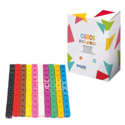 Dohe Cubos Encajables de Colores - 2cm de Arista - Material Manipulativo para Matematicas - Recomendado para Primaria