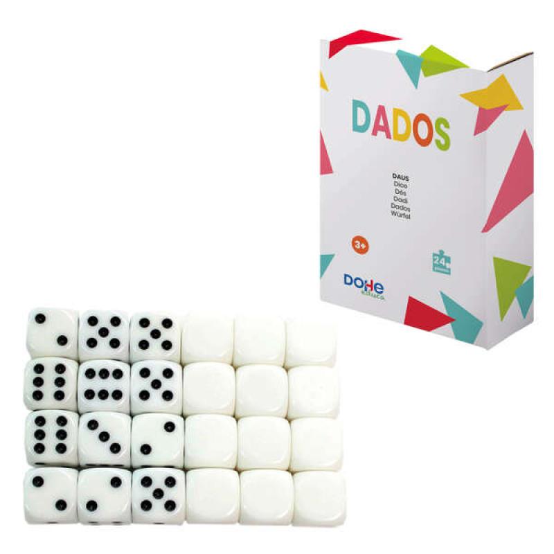 Dohe Coleccion de Dados Educativos - Dados con Puntos del 1 al 6 y Dados Blancos - Ideal para Conteo, Operaciones Basicas y Jueg