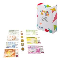 Dohe Juego de Monedas y Billetes de Euro - Plastico Resistente - Reutilizable - Recomendado para Primaria