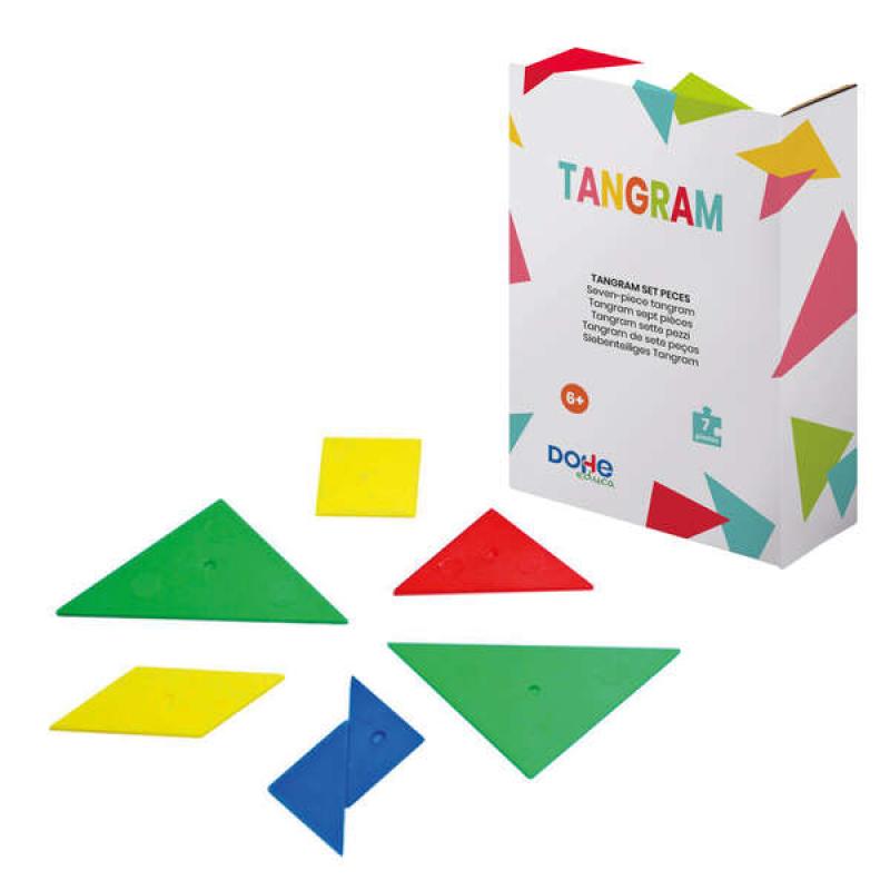 Dohe Tangram de Madera - 7 Piezas - Favorece la Imaginacion y Creatividad - Desarrollo del Sentido Espacial - Recomendado para S