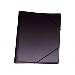 Dohe Carpeta Clasificadora 12 Departamentos - Formato Folio - Carton Plastificado - Cierre con Gomas - Color Negro