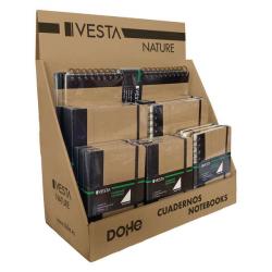Dohe Expositor de Sobremesa para Cuadernos Vesta Nature - Fabricado en Carton Reforzado Color Kraft - Diseño Resistente y Ecolog